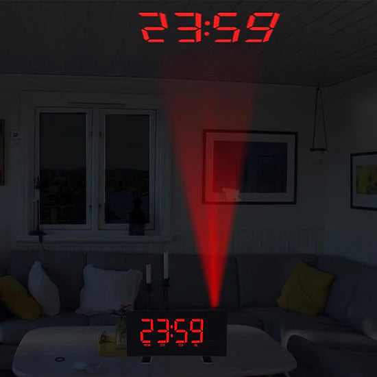 Radio Réveil Projecteur Rouge