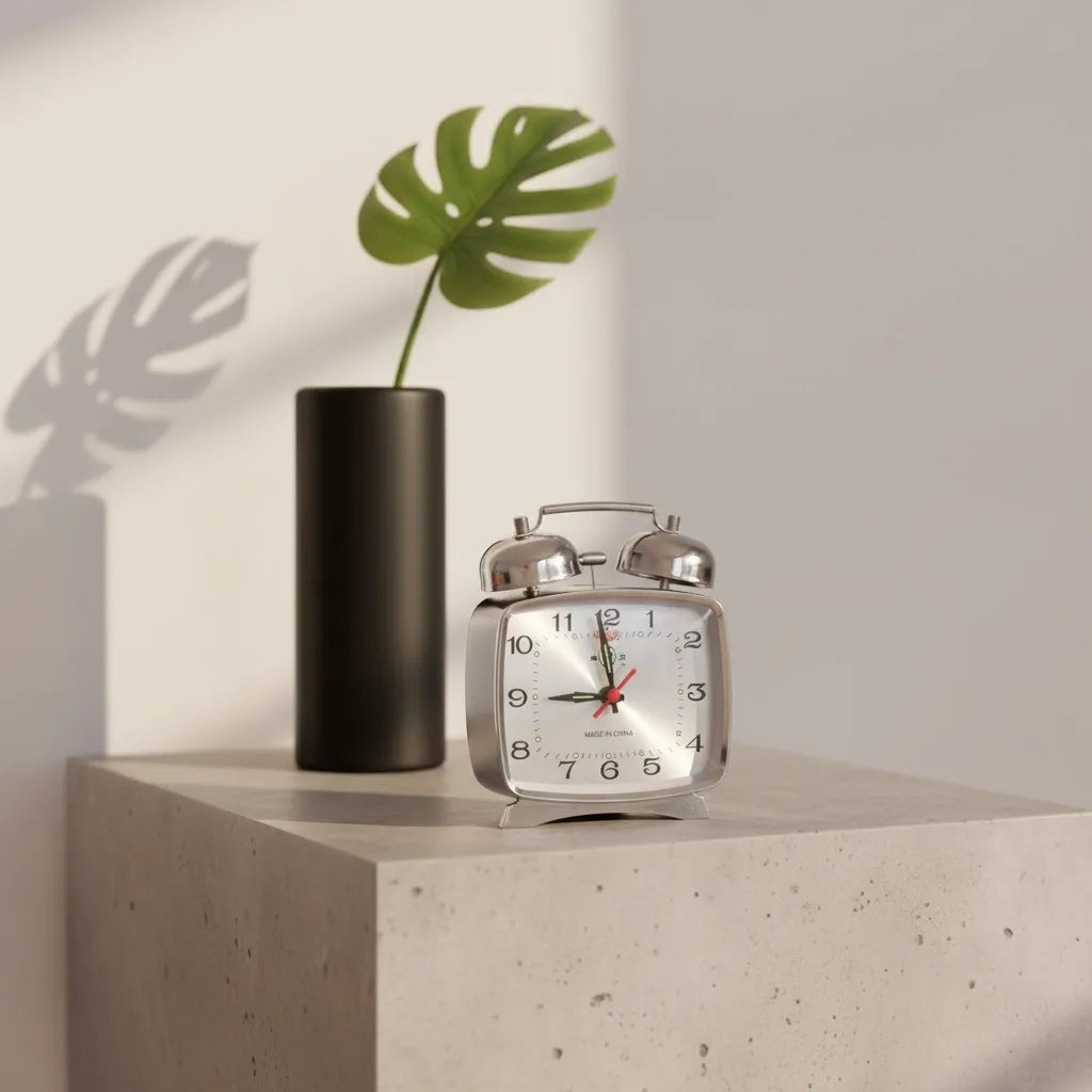 Ancien Réveil Mécanique en Métal