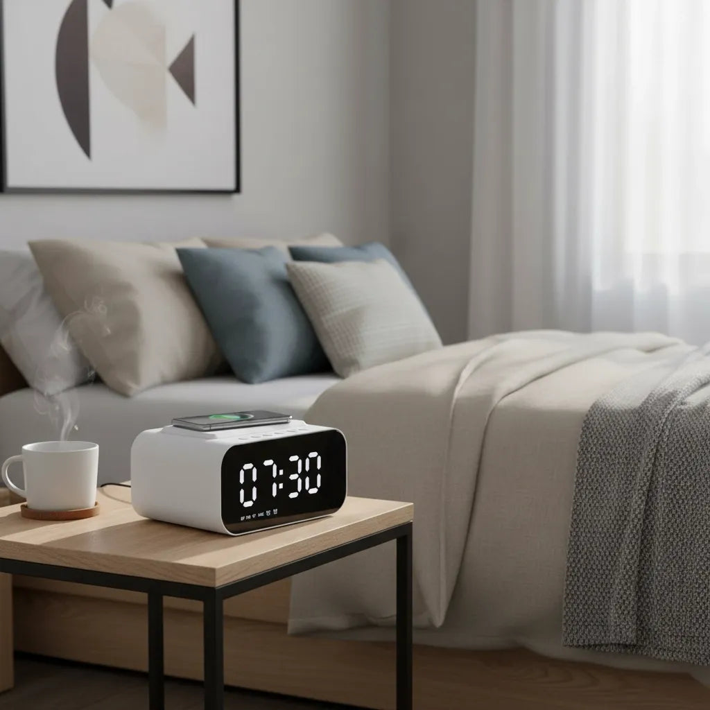 Radio Réveil Chargeur à Induction Bluetooth