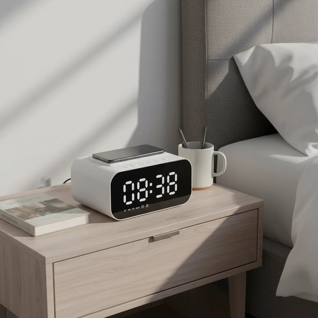 Radio Réveil Chargeur à Induction Bluetooth