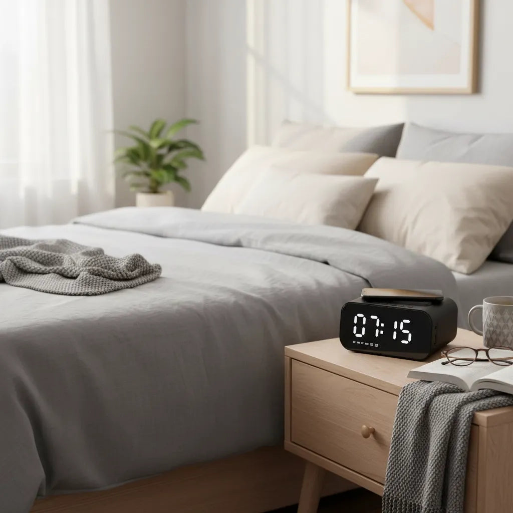 Radio Réveil Chargeur à Induction Bluetooth