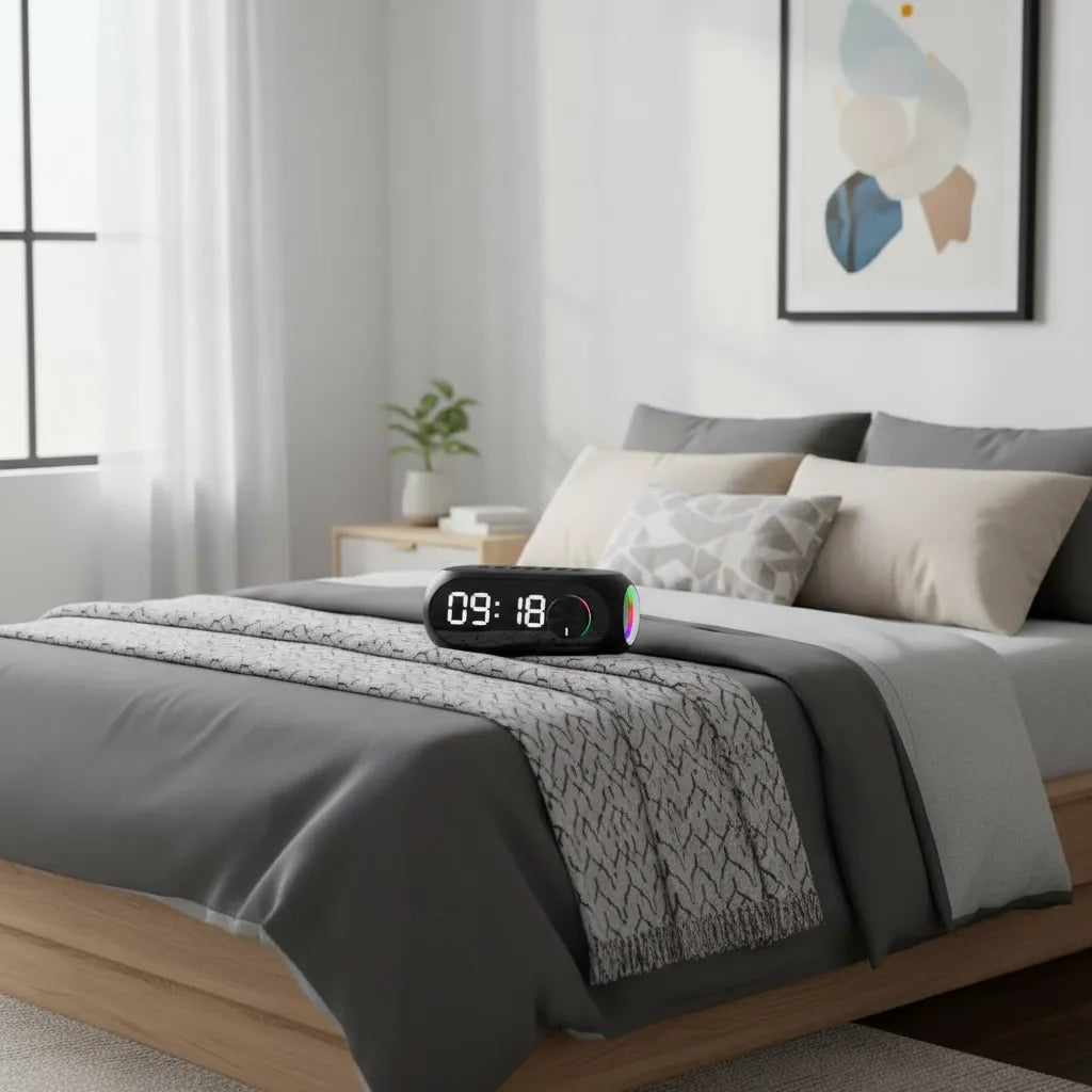 Radio Réveil Connecté Enceinte Noir