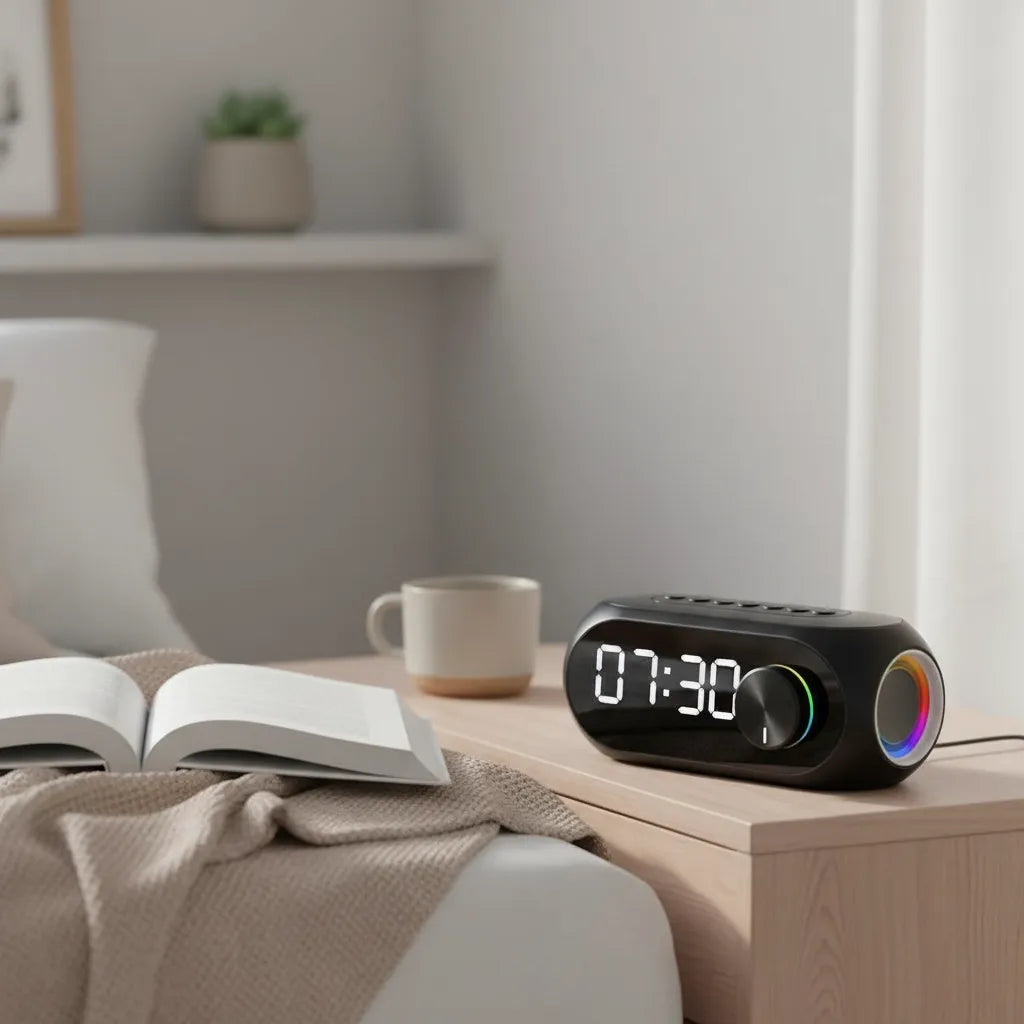 Radio Réveil Connecté Enceinte Noir