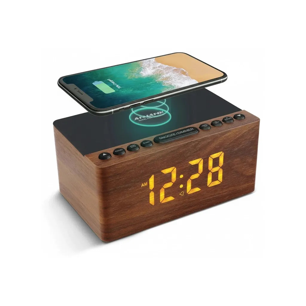 Radio Réveil en Bois à Induction