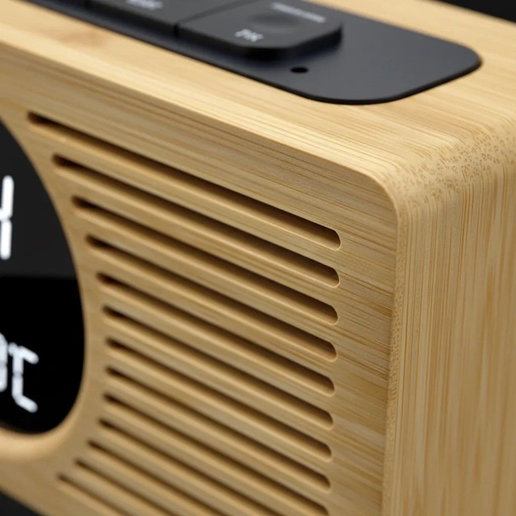 Radio Réveil FM en Bois