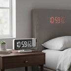 Radio Réveil LED avec Projecteur Blanc