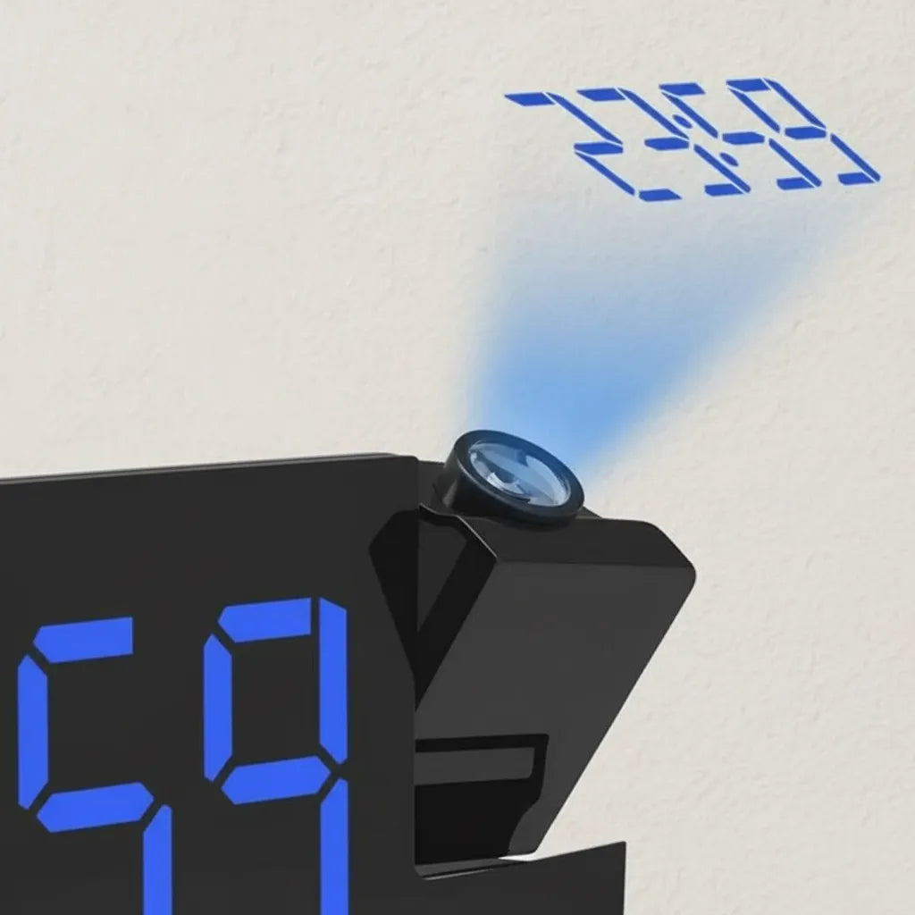 Radio Réveil Projecteur Bleu avec Radio FM