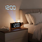 Radio Réveil Projecteur en Bois