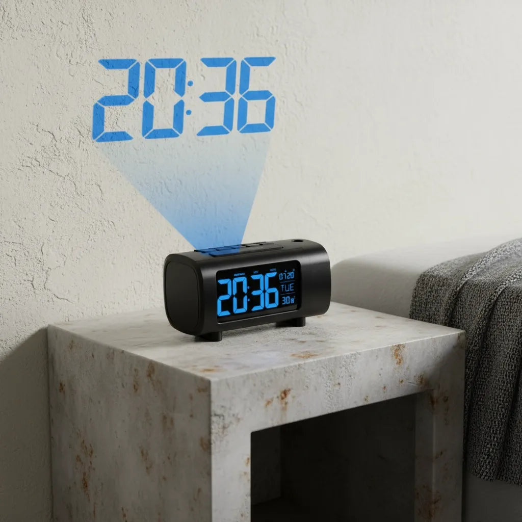 Radio Réveil Projecteur Heure à 180°