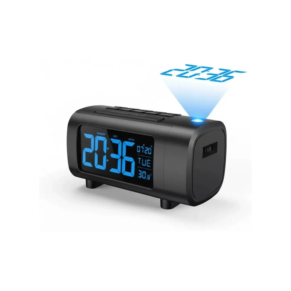 Radio Réveil Projecteur Heure à 180°