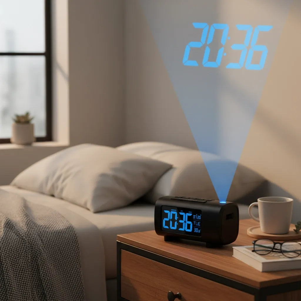 Radio Réveil Projecteur Heure à 180°