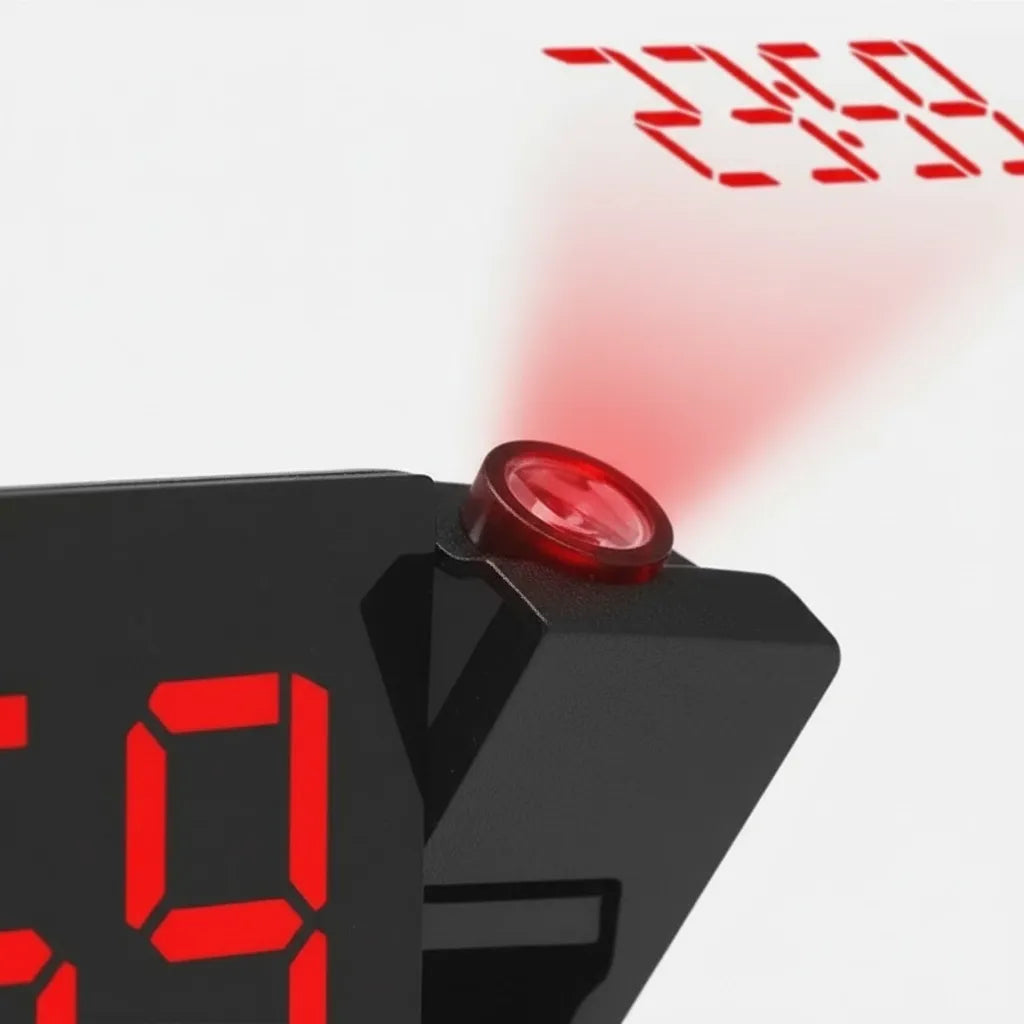 Radio Réveil Projecteur Rouge