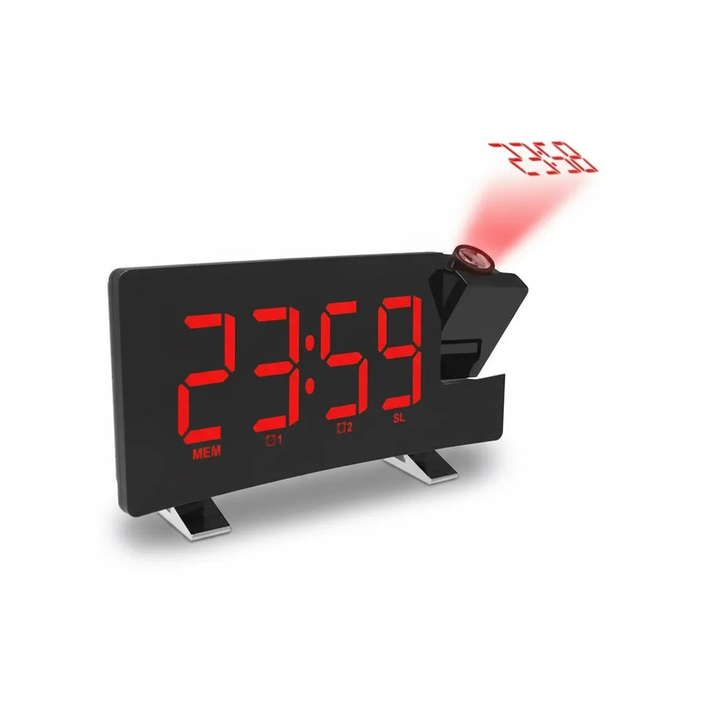 Radio Réveil Projecteur Rouge