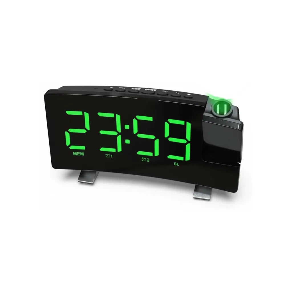 Radio Réveil Projecteur USB Noir