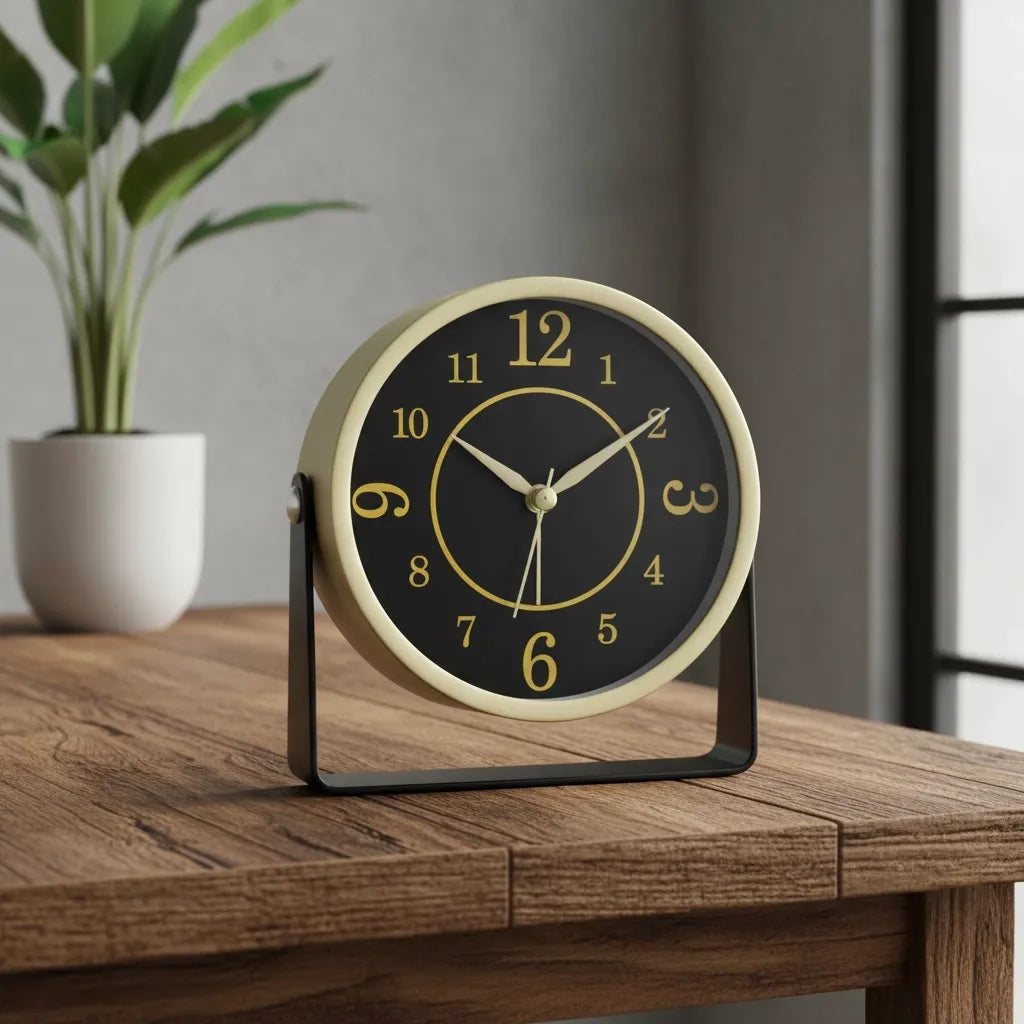 Réveil à pile design en Métal