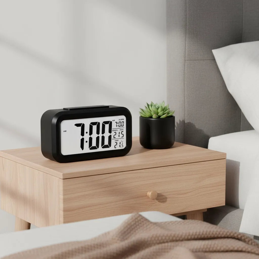 Réveil à Pile Lumineux Numérique