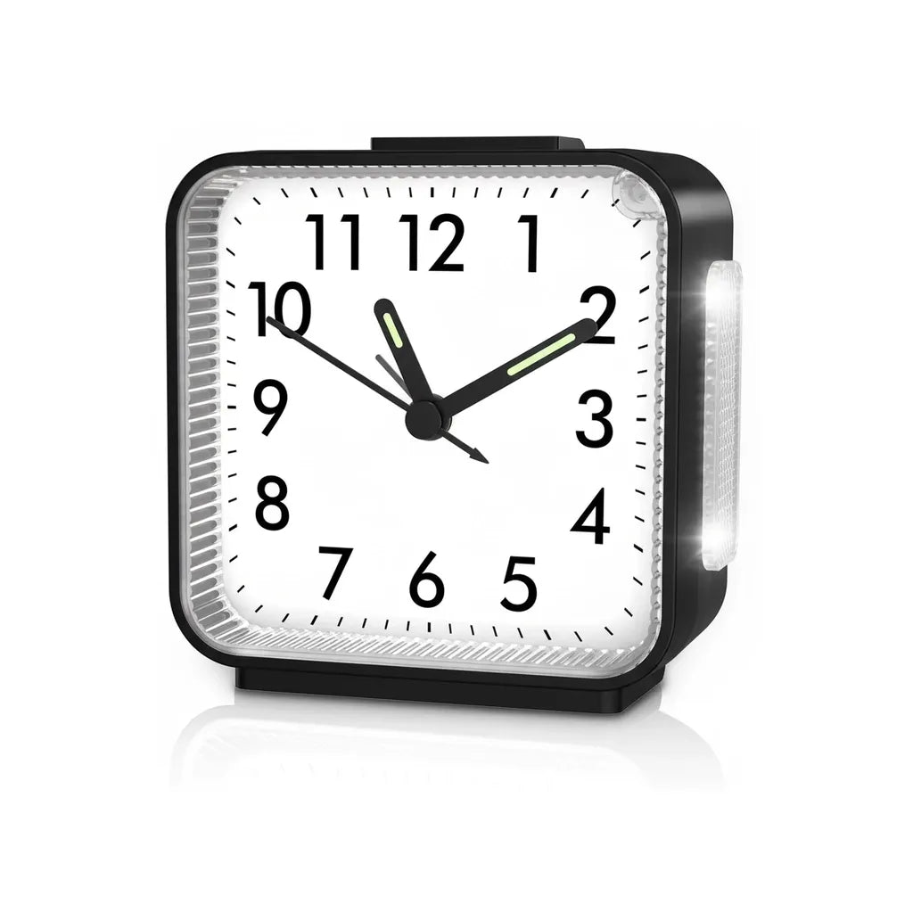 Réveil à Pile Quartz Lumineux Compact