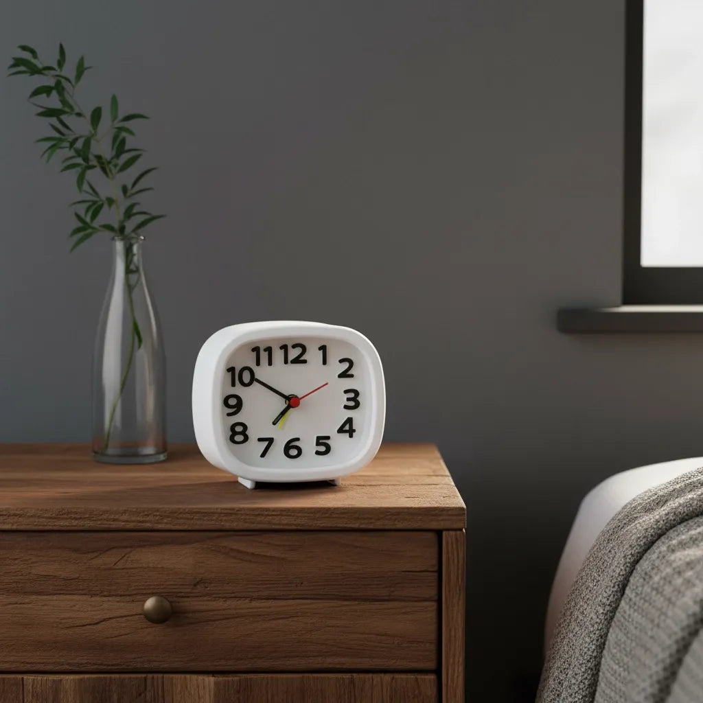 Réveil à Pile Sans Tic Tac Compact