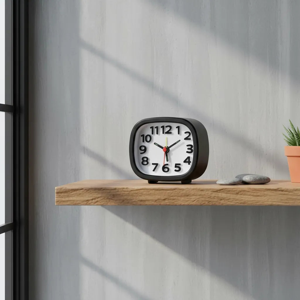 Réveil à Pile Sans Tic Tac Compact