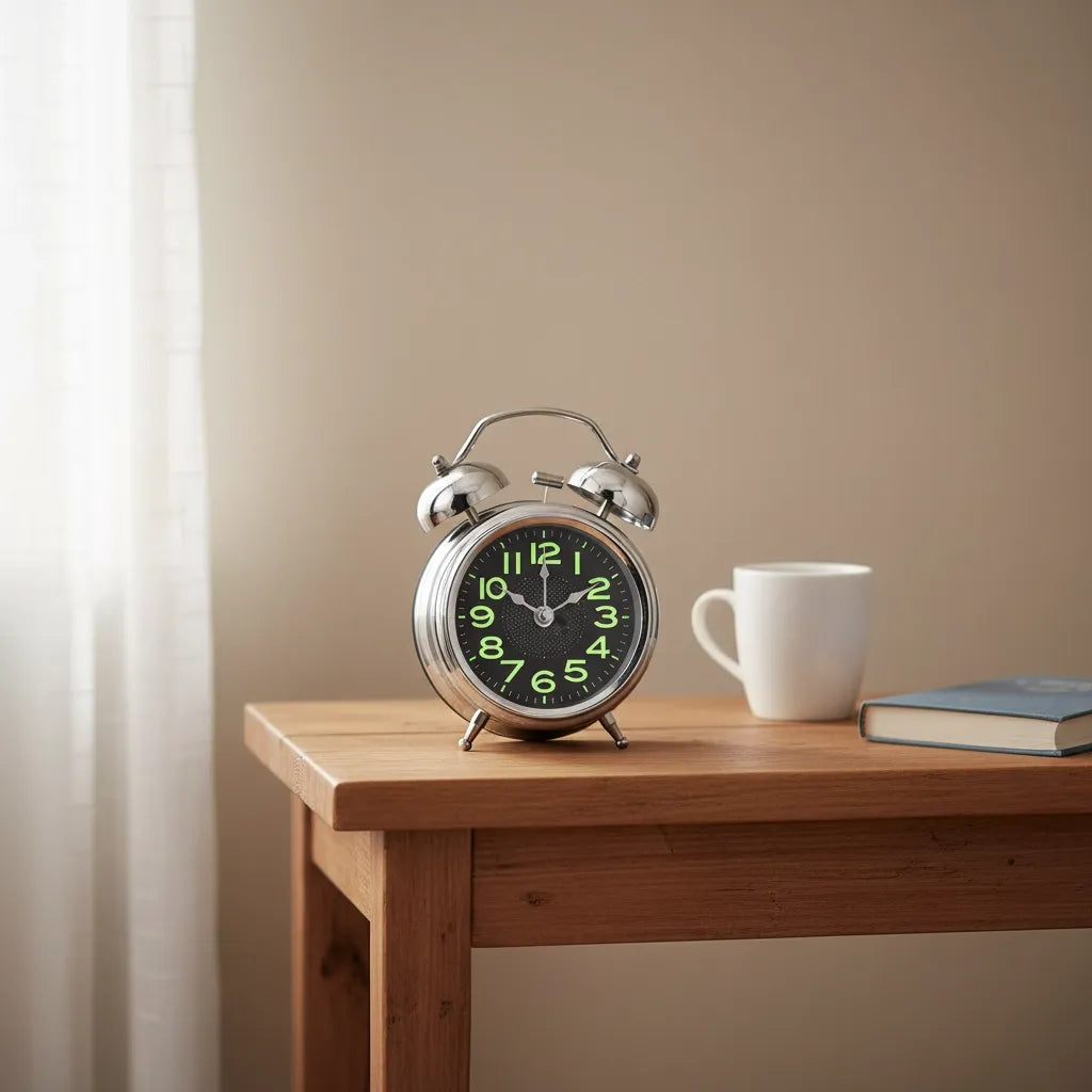 Réveil à Pile Silencieux avec Chiffres Lumineux