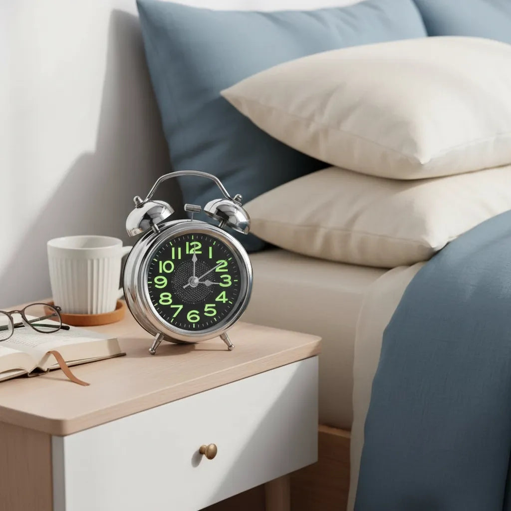 Réveil à Pile Silencieux avec Chiffres Lumineux