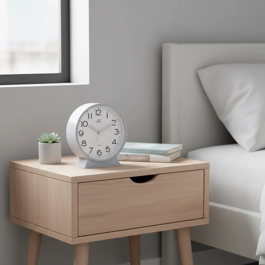Réveil Analogique Arrondi Silencieux