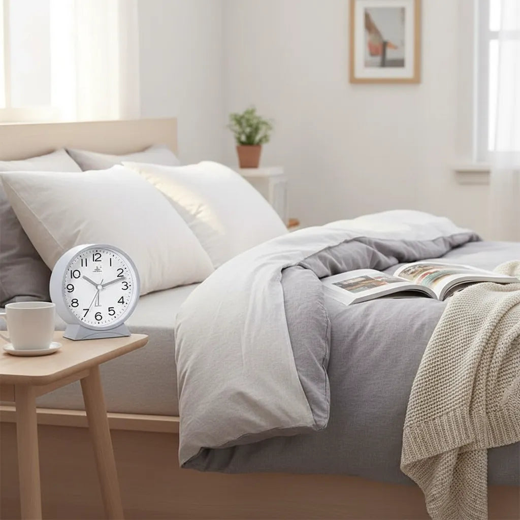 Réveil Analogique Arrondi Silencieux