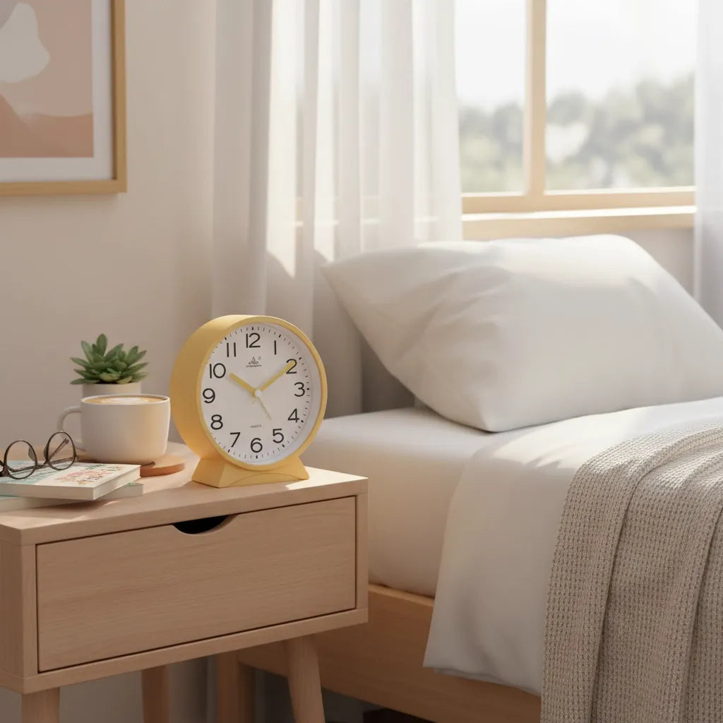 Réveil Analogique Arrondi Silencieux