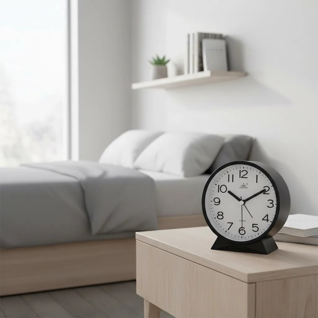 Réveil Analogique Arrondi Silencieux