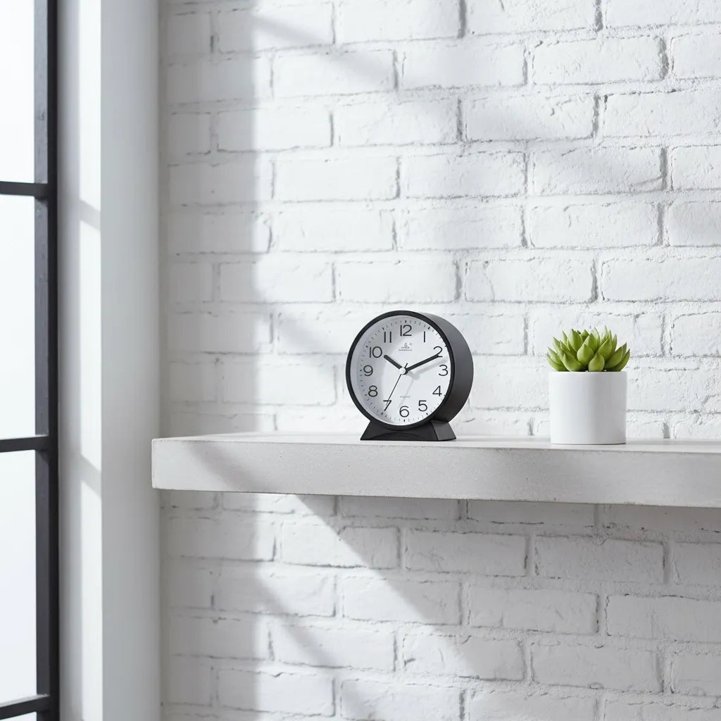 Réveil Analogique Arrondi Silencieux