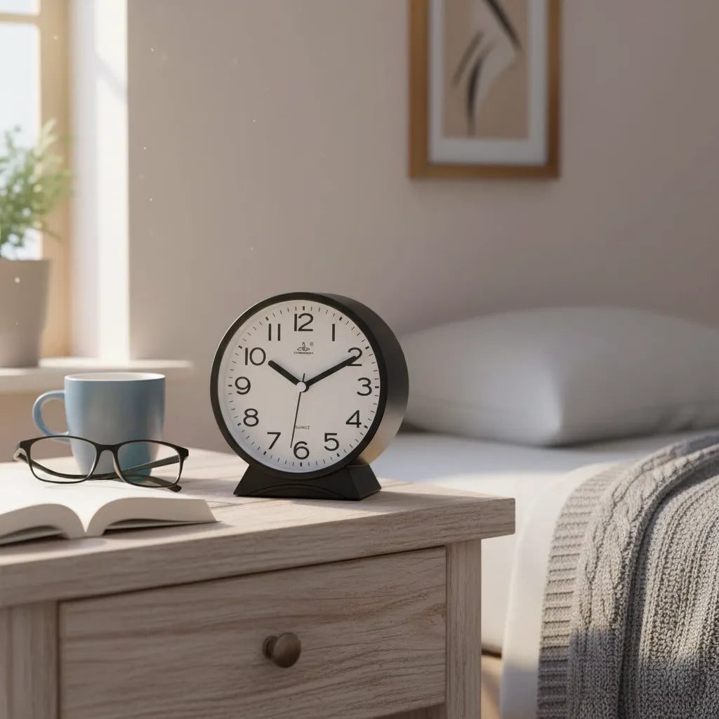 Réveil Analogique Arrondi Silencieux