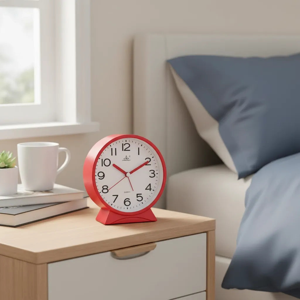 Réveil Analogique Arrondi Silencieux