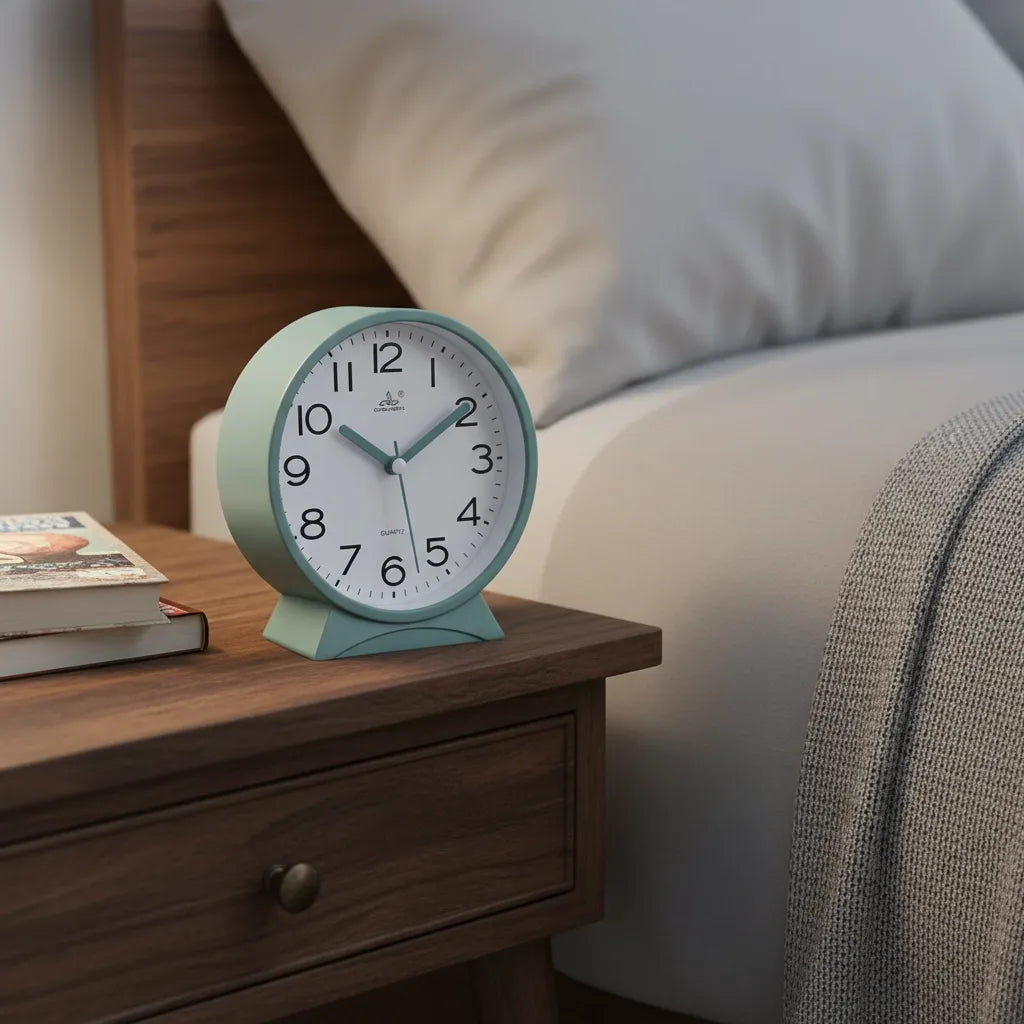 Réveil Analogique Arrondi Silencieux