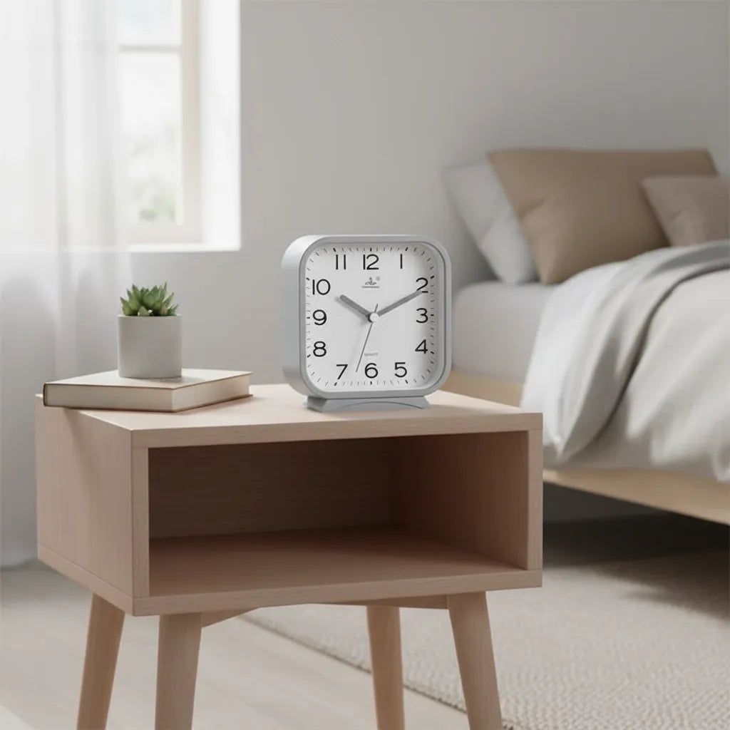 Réveil Analogique Carré Silencieux
