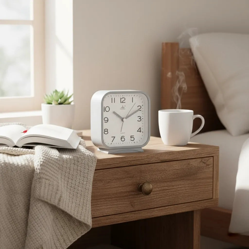 Réveil Analogique Carré Silencieux