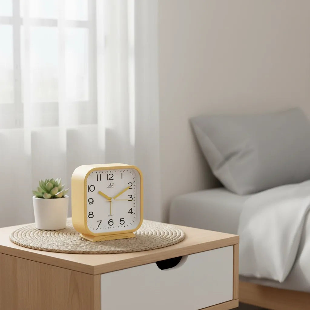 Réveil Analogique Carré Silencieux