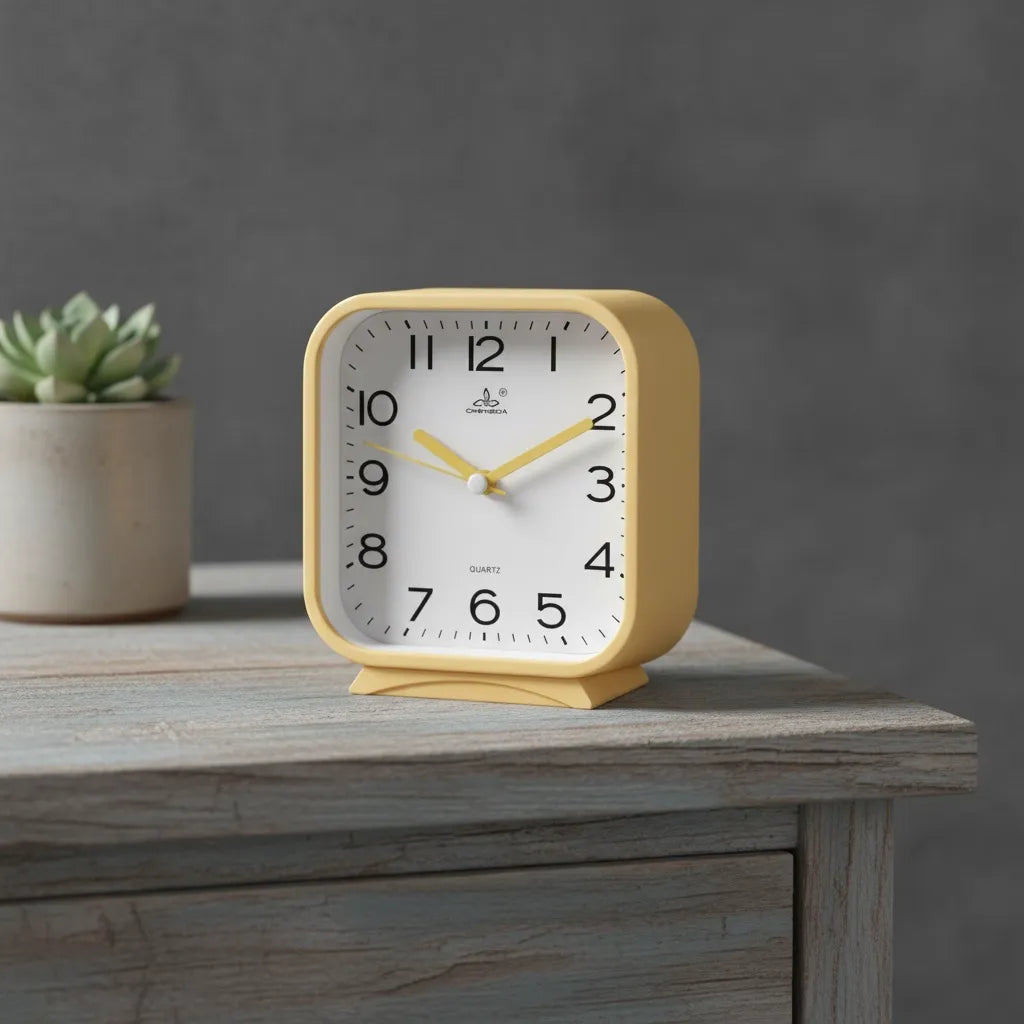 Réveil Analogique Carré Silencieux