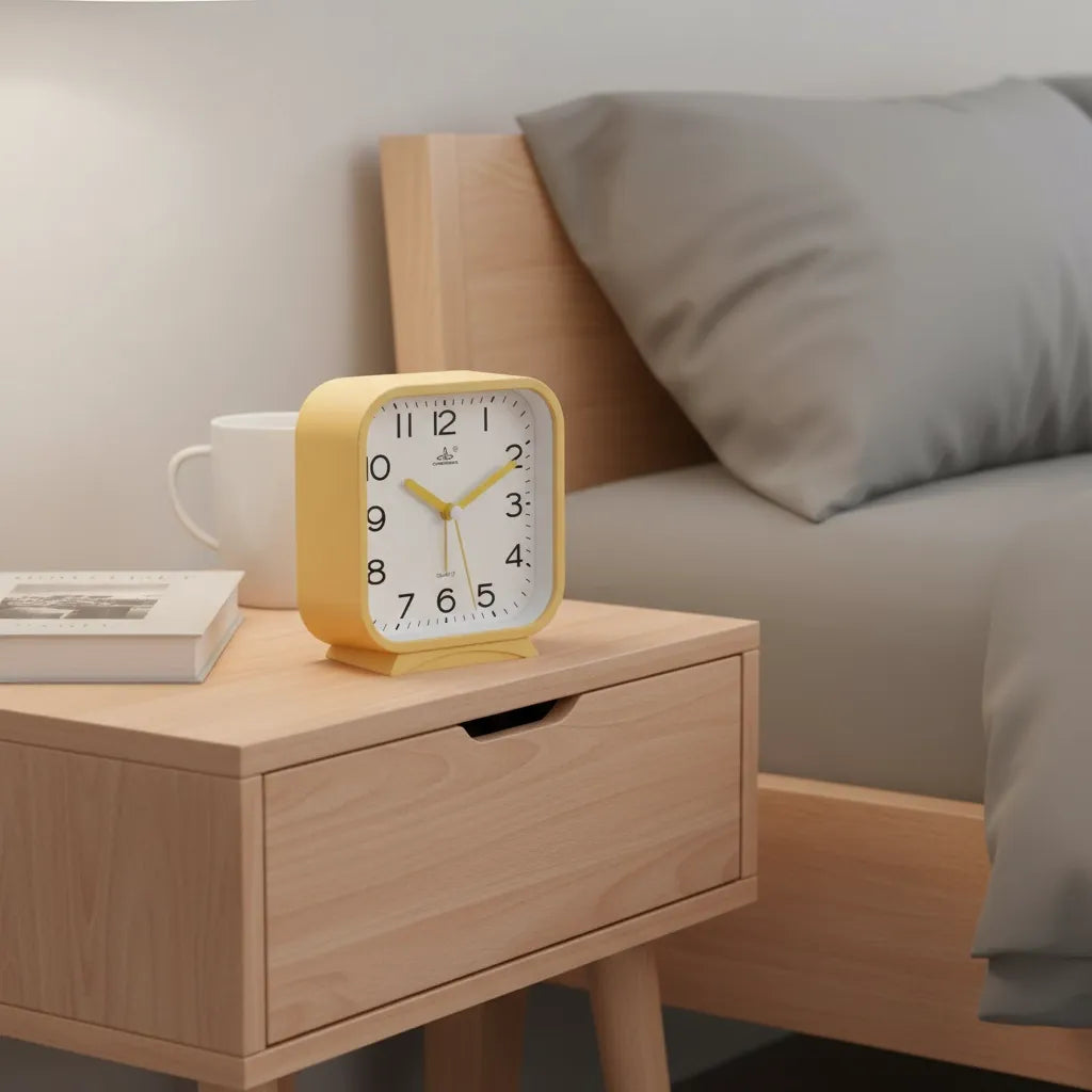 Réveil Analogique Carré Silencieux