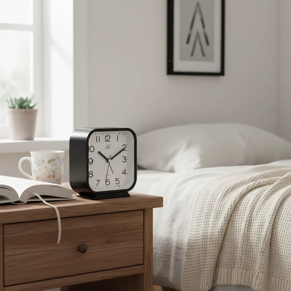 Réveil Analogique Carré Silencieux