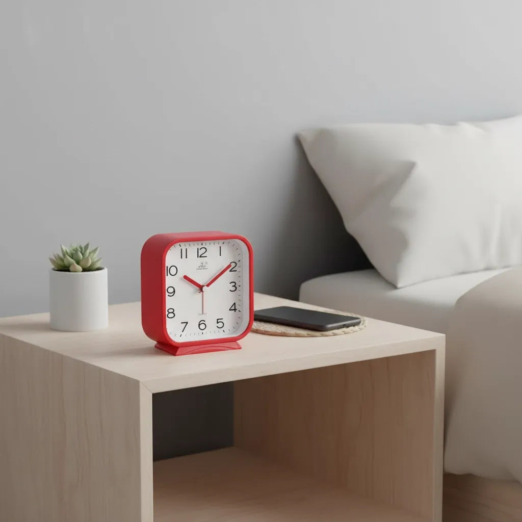 Réveil Analogique Carré Silencieux