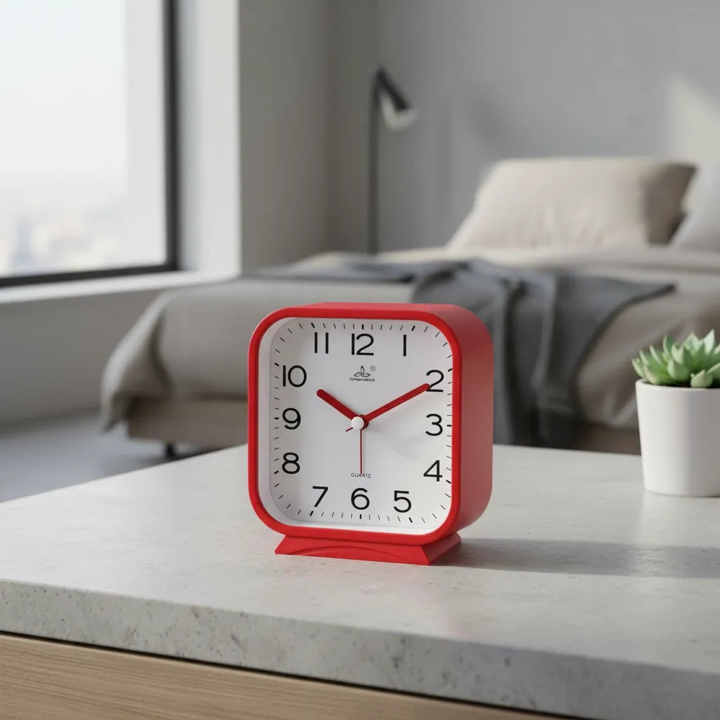 Réveil Analogique Carré Silencieux
