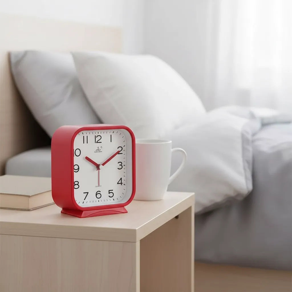 Réveil Analogique Carré Silencieux