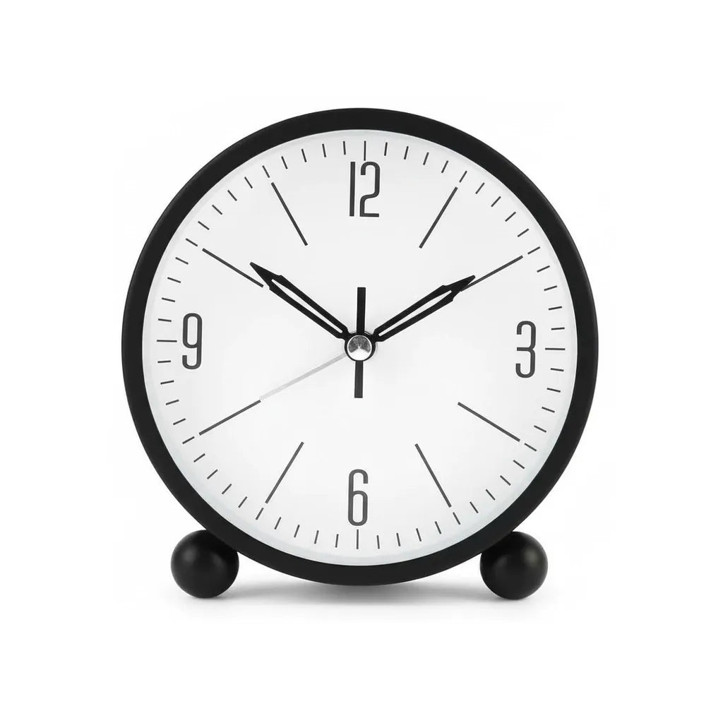 Réveil Analogique Rond en Métal