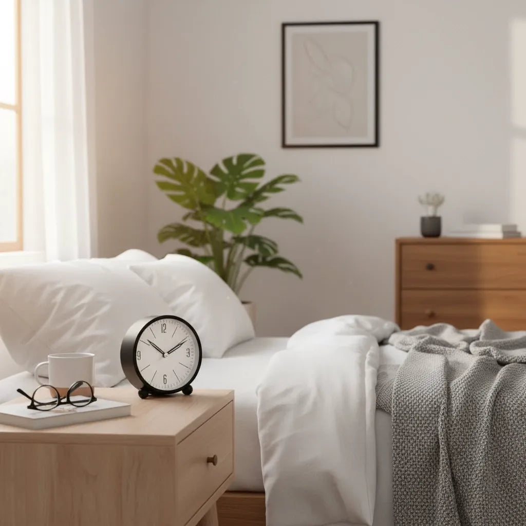 Réveil Analogique Rond en Métal