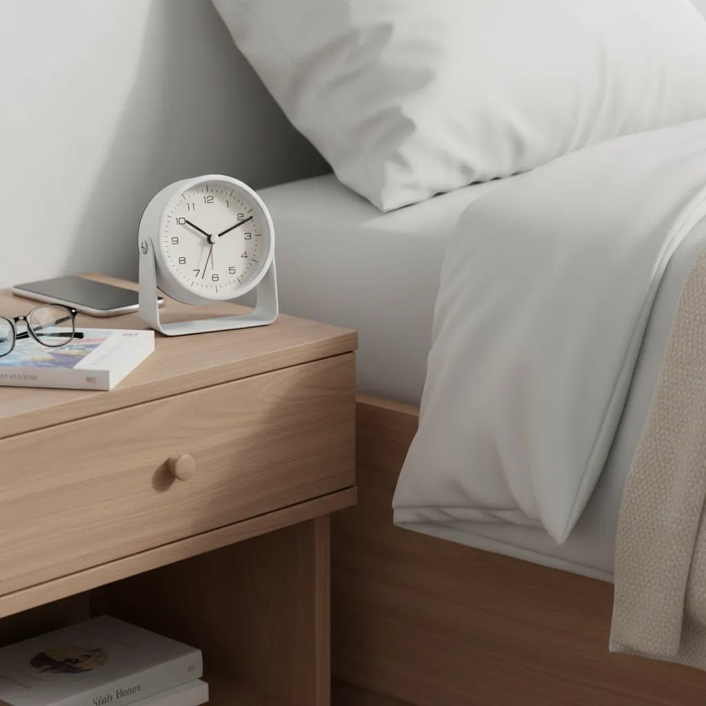 Réveil Analogique Trotteuse Silencieuse en Métal