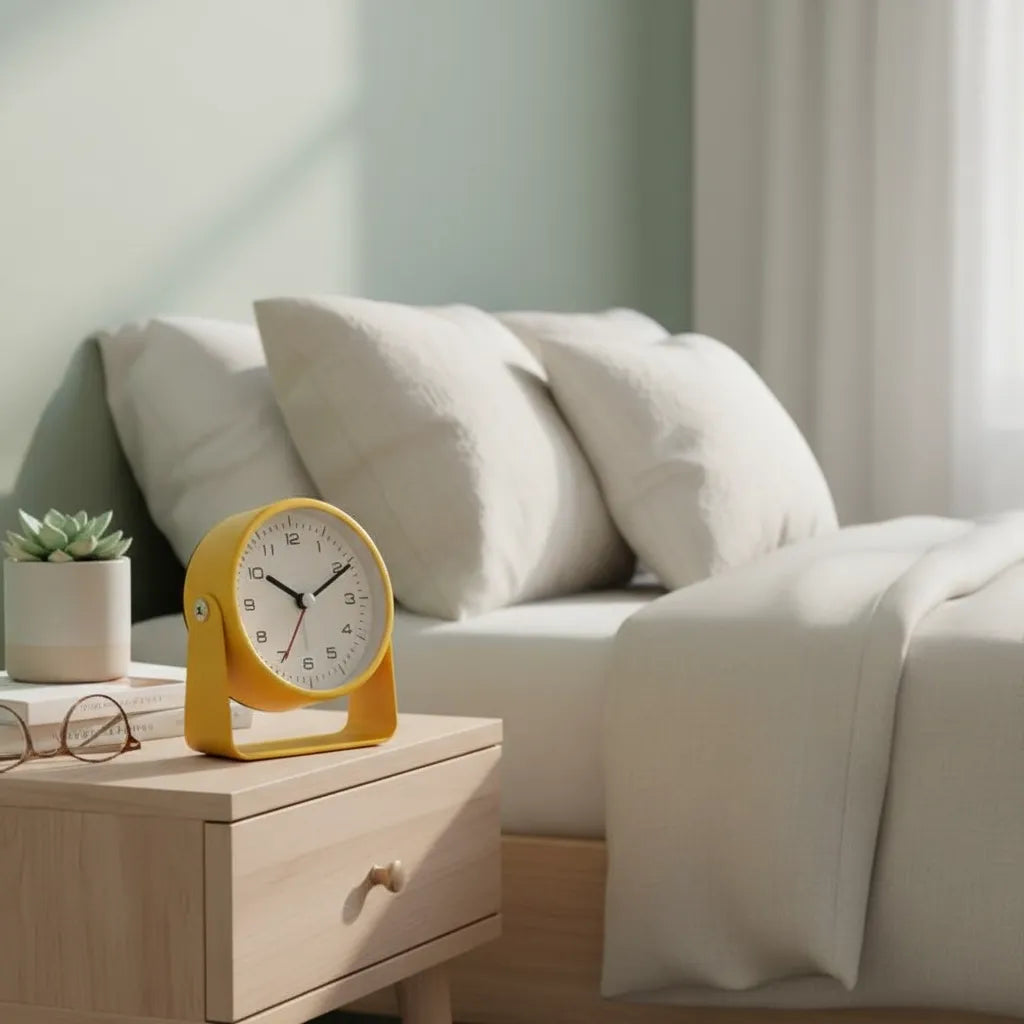 Réveil Analogique Trotteuse Silencieuse en Métal