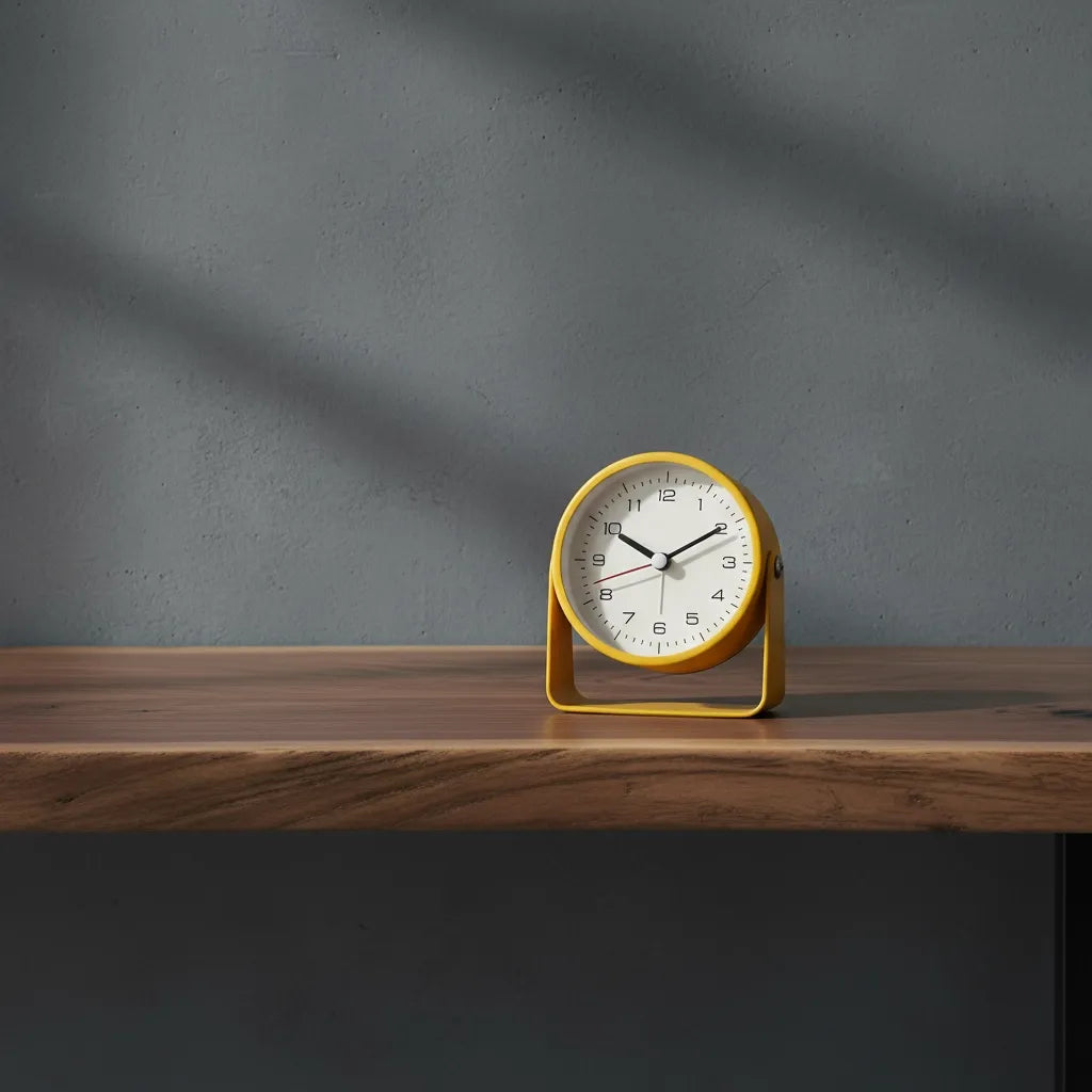 Réveil Analogique Trotteuse Silencieuse en Métal