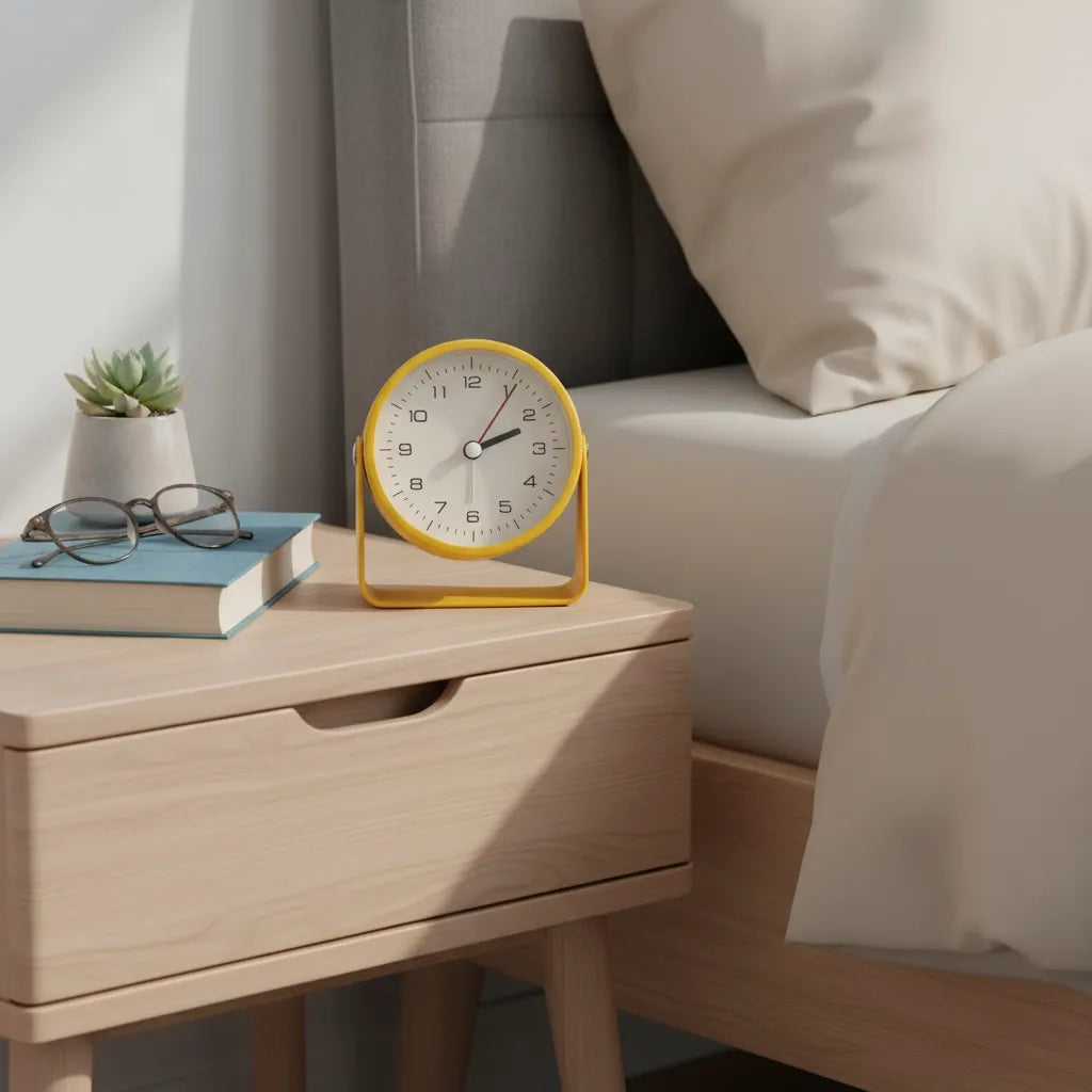 Réveil Analogique Trotteuse Silencieuse en Métal