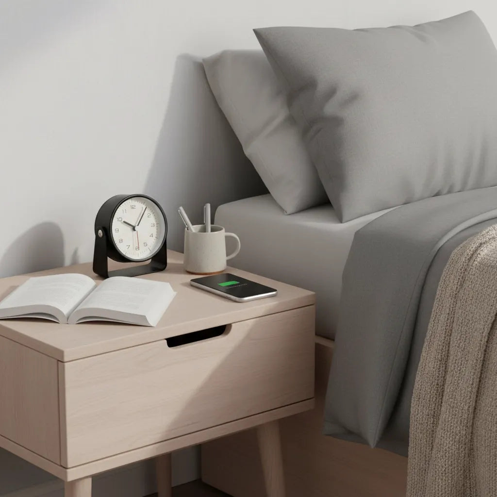 Réveil Analogique Trotteuse Silencieuse en Métal