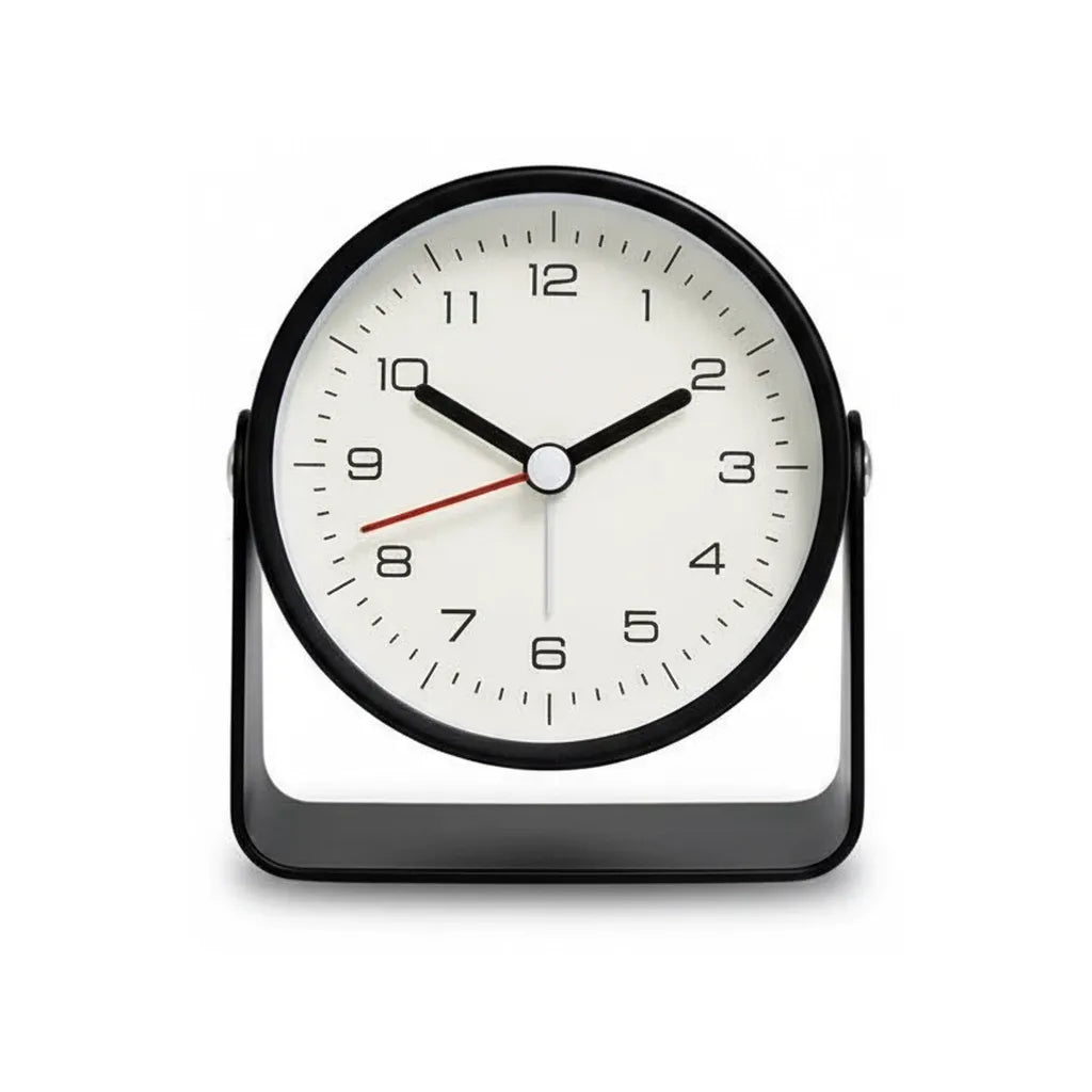 Réveil Analogique Trotteuse Silencieuse en Métal